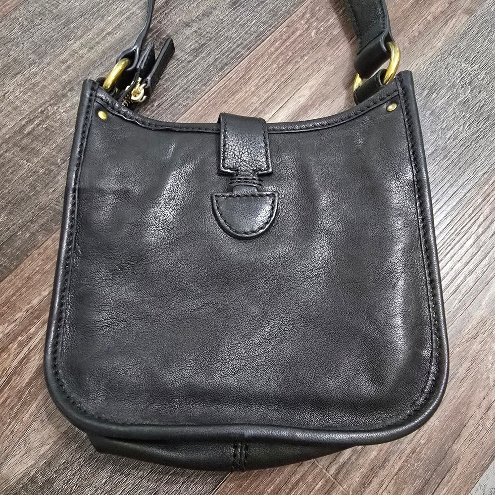 Frye Mini Crossbody Purse Black Madison North South Mini Leather Bag - Picture 3 of 16